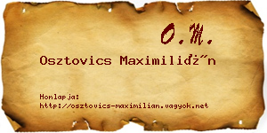 Osztovics Maximilián névjegykártya